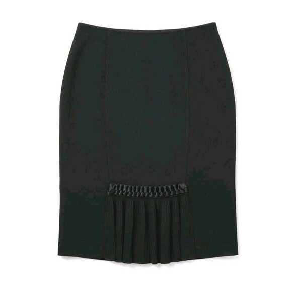 St. John Couture NWT Sz. 10 Wool Blend Knit Pleated Midi Skirt Quiet Luxury 795. - Picture 1 of 10